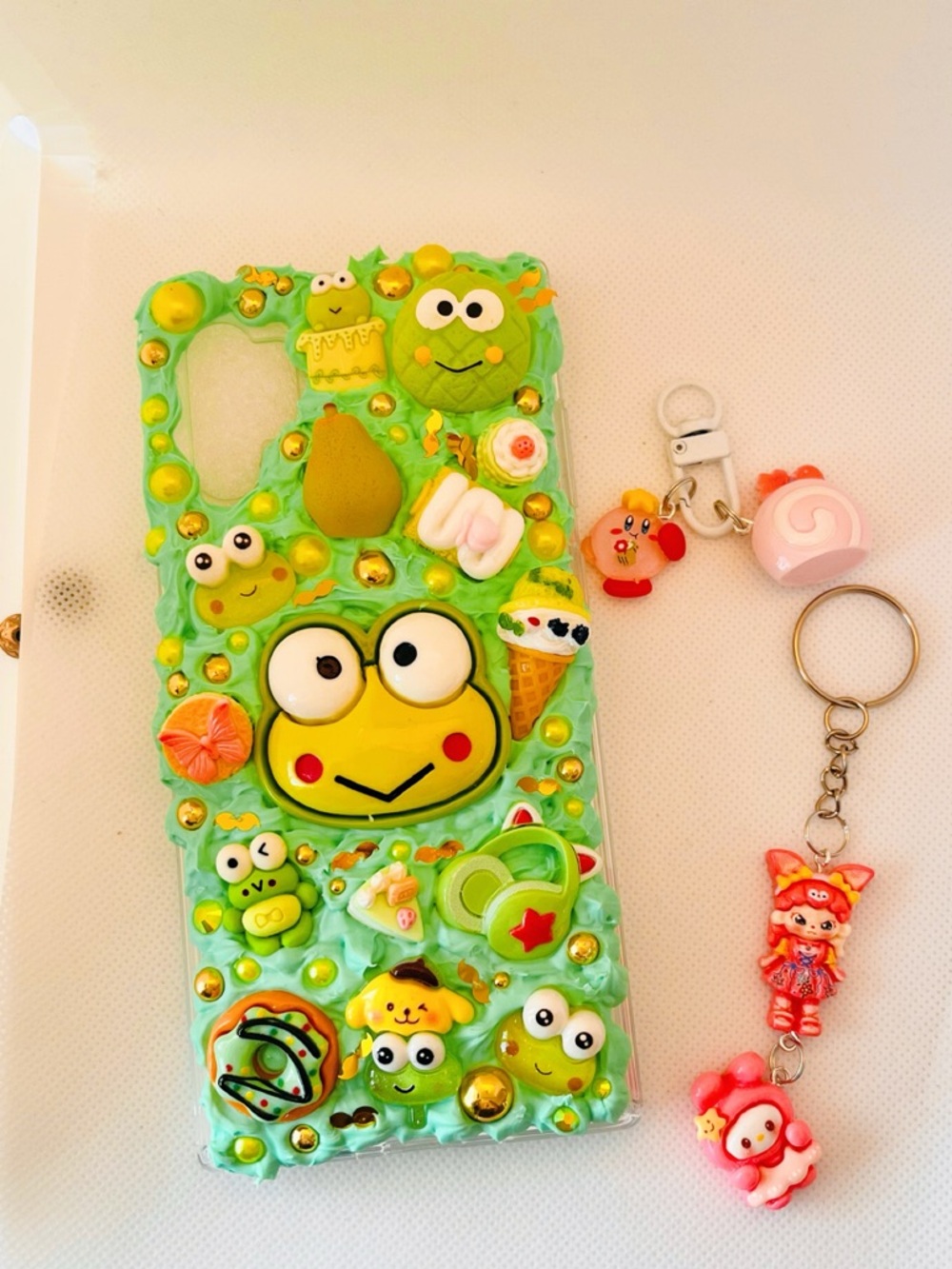 Cute Keroppi handmade Phone Case with Charms